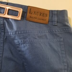 Ralph Lauren Blue Twill Wide Leg Pants Size 14